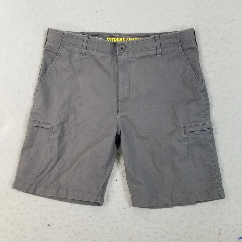 Lee Cargo Shorts Mens 38 Gray Extreme Comfort Performance Series 4181702 Cotton